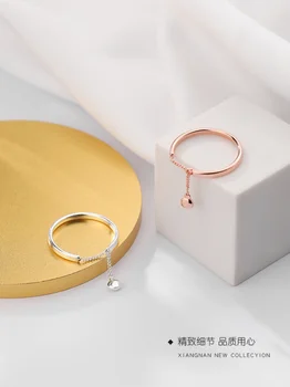 Простое и гладкое кольцо-цепочка для женщин естественной формы, модное и персонализированное ювелирное украшение с регулируемым кольцом ins